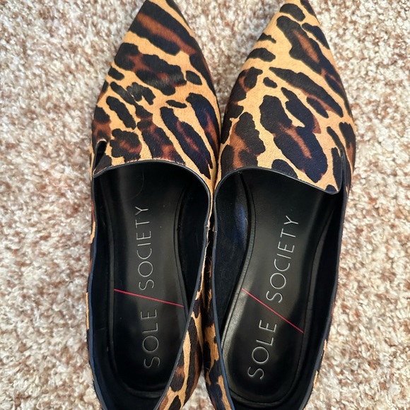 Sole Society animal print flats with pointed toe - Picture 1 of 4